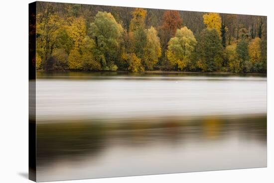 Germany, Baden-Wurttemberg, Karlsruhe, autumn on the Grötzinger Baggersee.-Roland T. Frank-Stretched Canvas