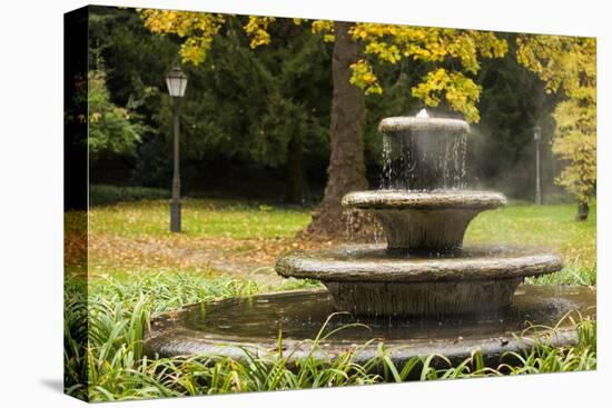 Germany, Baden-Wurttemburg, Baden-Baden, Outdoor Hot Spring, Fall-Walter Bibikow-Premier Image Canvas