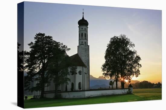 Germany, Bavaria, Church of Saint Coloman at Schwangau Near FŸssen, Sundown-Uwe Steffens-Premier Image Canvas