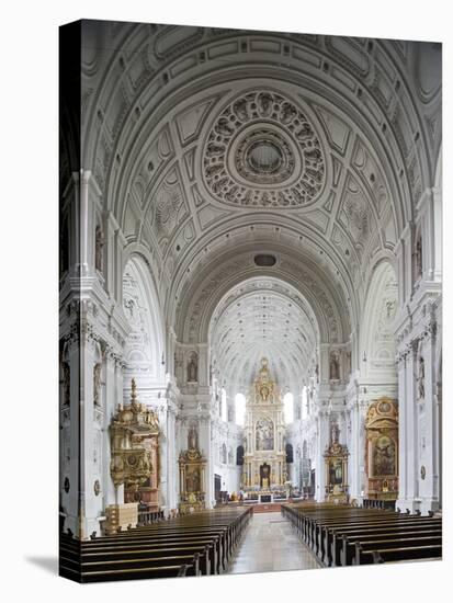 Germany, Bavaria, Munich, Nave of Michaelskirche, Second Largest Barrel-Vaulted Roof in the World t-John Warburton-lee-Premier Image Canvas