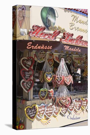 Germany, Bavaria, Munich, Theresienwiese Oktoberfest, Souvenir Stand, Gingerbread Hearts-Udo Siebig-Premier Image Canvas