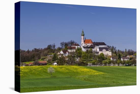 Germany, Bavaria, Upper Bavaria, FŸnfseenland, Andechs, Spring Landscape with Abbey Andechs-Udo Siebig-Premier Image Canvas