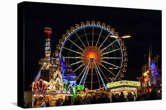 Germany, Bavaria, Upper Bavaria, Munich, Theresienwiese, Oktoberfest, Big Wheel, at Night-Udo Siebig-Premier Image Canvas