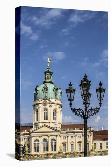 Germany, Berlin. Charlottenburg Palace. Facade and dome along with an ornate street lamppost-Miva Stock-Premier Image Canvas
