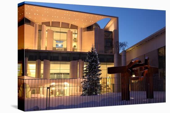 Germany, Berlin, Snow, German Chancellery, Night Photography-Catharina Lux-Premier Image Canvas