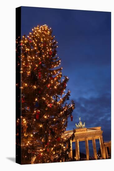 Germany, Berlin, the Brandenburg Gate, Night, Christmas Tree-Catharina Lux-Premier Image Canvas