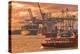 Germany, Hamburg, Elbe, Harbor, St. Pauli, Fish Market, Great Place, Container Terminal-Ingo Boelter-Premier Image Canvas