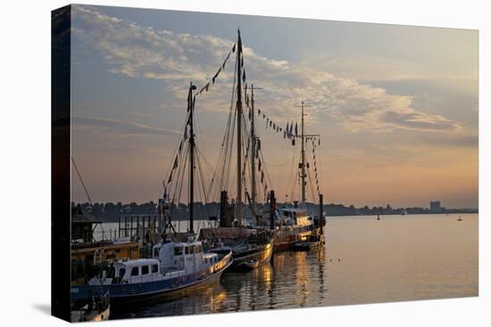 Germany, Hamburg, View over the Elbe Against Finkenwerder-Uwe Steffens-Premier Image Canvas