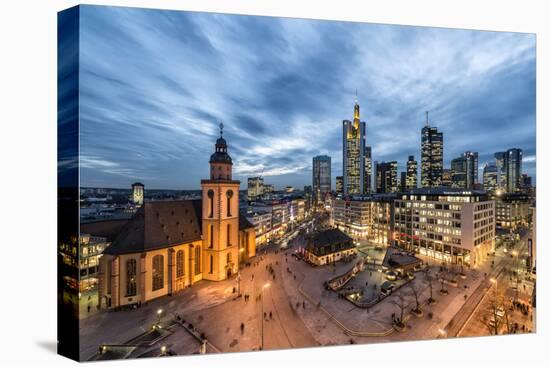 Germany, Hesse, Frankfurt on the Main, Skyline with Hauptwache and St. Catherine's Church-Bernd Wittelsbach-Premier Image Canvas