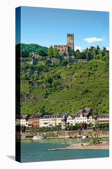 Germany, Kaub, The Pfalz Castle in the foreground, Gutenfels Castle on the hill above and Rhine Riv-Miva Stock-Premier Image Canvas