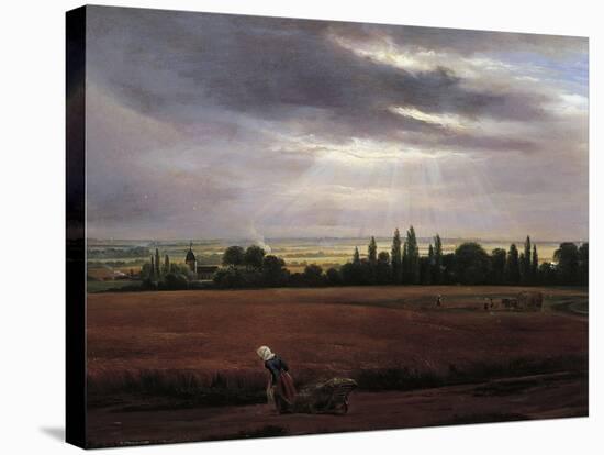 Germany, Painting of Countryside Near Dresden-null-Premier Image Canvas