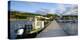 Germany, Saxony-Anhalt, MŸcheln, Geiseltalsee, Marina, Sailboats and Tourboat in the Evening Light-Andreas Vitting-Premier Image Canvas