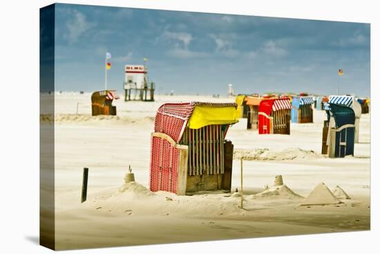 Germany, Schleswig-Holstein, Amrum, Sandy Beach, Sand Bank, Kniepsand, Beach Chairs-Ingo Boelter-Premier Image Canvas