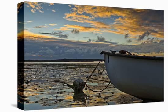 Germany, Schleswig-Holstein, Amrum, Sandy Beach, Sand Bank, Kniepsand, Boat, Low Tide-Ingo Boelter-Premier Image Canvas