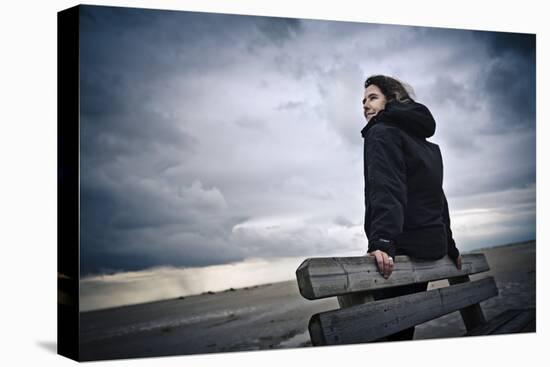 Germany, Schleswig-Holstein, Amrum, Sandy Beach, Sand Bank, Kniepsand, Woman-Ingo Boelter-Premier Image Canvas