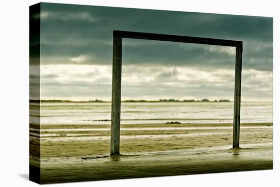 Germany, Schleswig-Holstein, Amrum, Sandy Beach, Sandbank, Kniepsand, Wooden Gate-Ingo Boelter-Premier Image Canvas