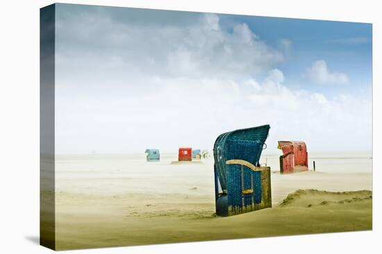 Germany, Schleswig-Holstein, Amrum, Sandy Beach, Sandbar, Kniepsand, Beach Chairs-Ingo Boelter-Premier Image Canvas