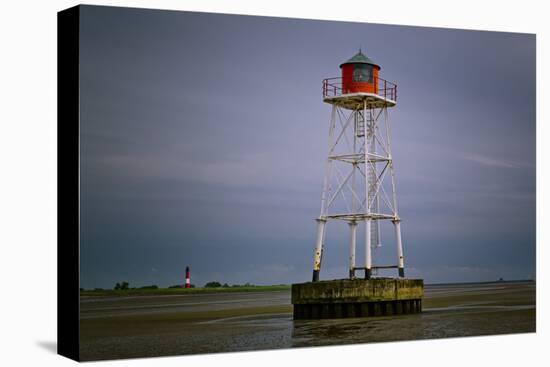 Germany, Schleswig-Holstein, Pellworm, Mud Flats, Wadden Sea, Lighthouse, Unterfeuer-Ingo Boelter-Premier Image Canvas