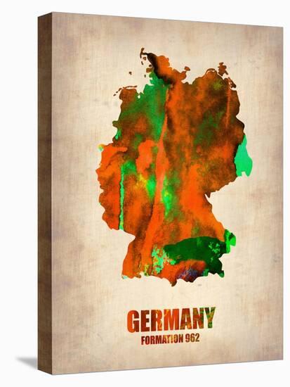 Germany Watercolor Map-NaxArt-Stretched Canvas