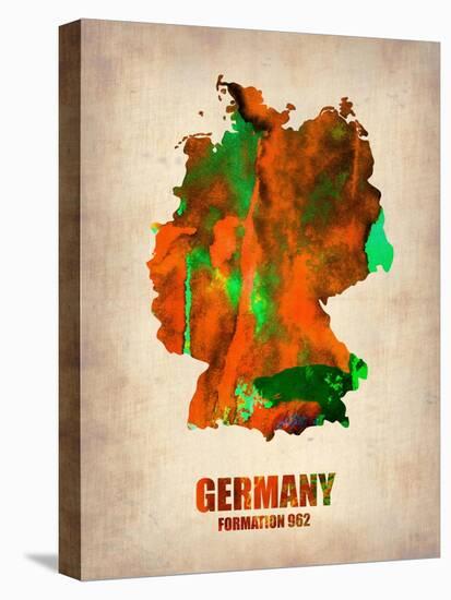 Germany Watercolor Map-NaxArt-Stretched Canvas