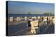 Germany, Western Pomerania, Island Usedom, Heringsdorf, Pier, Beach Chairs, Evening Light-Chris Seba-Premier Image Canvas