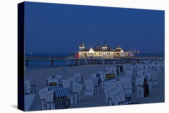 Germany, Western Pomerania, Island Usedom, Seaside Resort Ahlbeck, Pier, Evening-Chris Seba-Premier Image Canvas