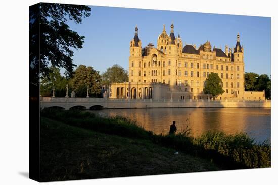 Germany, Western Pomerania, Schwerin Palace, Evening Sun, Fisher-Chris Seba-Premier Image Canvas