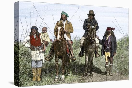 Geronimo and Natchez on Horseback during the Apache Wars, c.1886-null-Premier Image Canvas