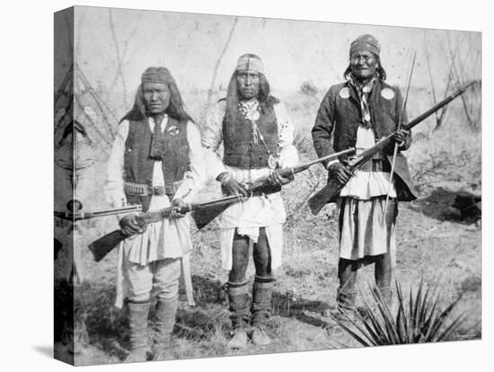 Geronimo and Three of His Apache Warriors, 1886-null-Premier Image Canvas