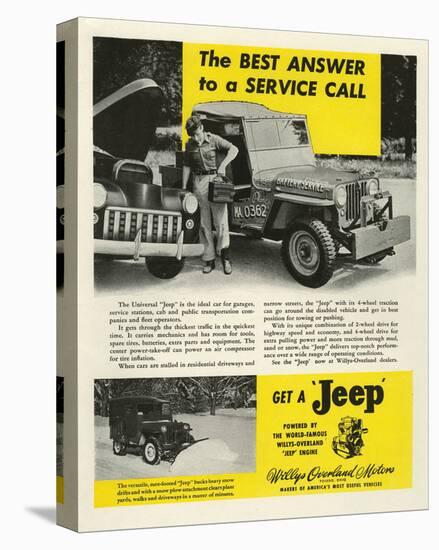 Get a Jeep - Willy Overland-null-Stretched Canvas