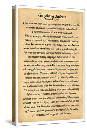 'Gettysburg Address Full Text' Art Print | Art.com