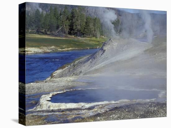 Geyser along Firehole River, Yellowstone National Park, Wyoming, USA-William Sutton-Premier Image Canvas