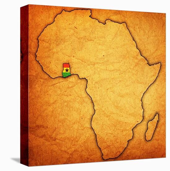 Ghana on Actual Map of Africa-michal812-Stretched Canvas