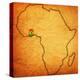 Ghana on Actual Map of Africa-michal812-Stretched Canvas