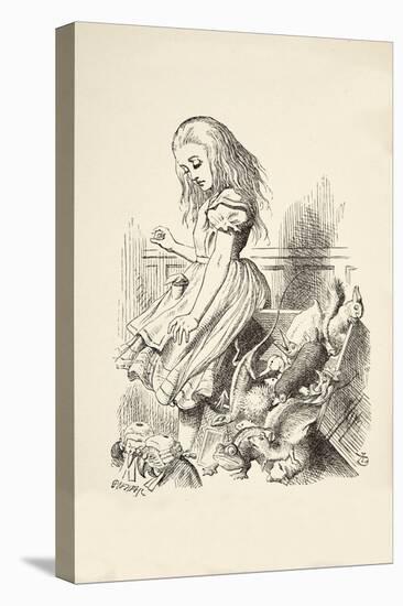 Giant Alice Upsets the Jury Box, from 'Alice's Adventures in Wonderland' by Lewis Carroll (1832 - 9-John Tenniel-Premier Image Canvas