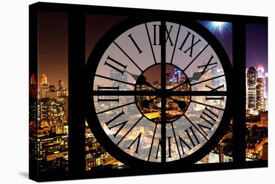 Giant Clock Window - Night View of Manhattan - Hell's Kitchen-Philippe Hugonnard-Premier Image Canvas