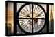 Giant Clock Window - View on the New York City - Golden Sunset-Philippe Hugonnard-Premier Image Canvas