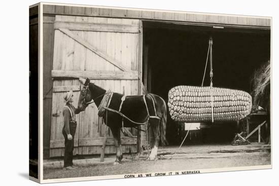 Giant Ear of Corn with Plow Horse, Nebraska-null-Stretched Canvas