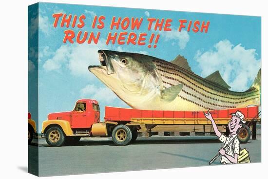 Giant Fish on Flat Bed Truck-null-Stretched Canvas