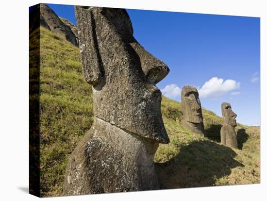 Giant Monolithic Stone Moai Statues at Rano Raraku, Rapa Nui, Chile-Gavin Hellier-Premier Image Canvas