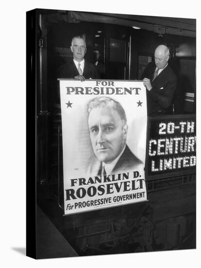 Giant Poster of New York Governor Franklin Roosevelt, Candidate for Democratic Pres Nomination-null-Stretched Canvas