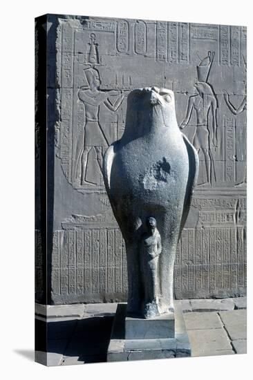 Giant Statue of the Ancient Egyptian Falcon-Headed God Horus, Edfu, Egypt-null-Premier Image Canvas