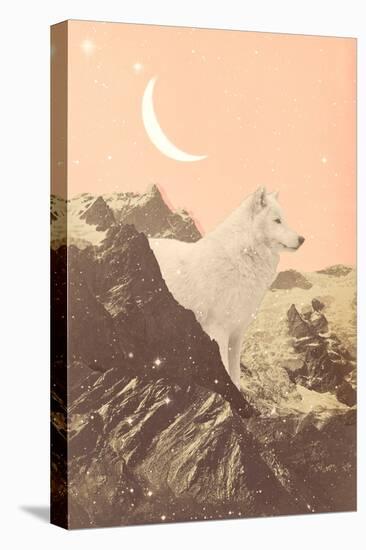 Giant Wolf in Pink Mountains, 2021 (Collage)-Florent Bodart-Premier Image Canvas