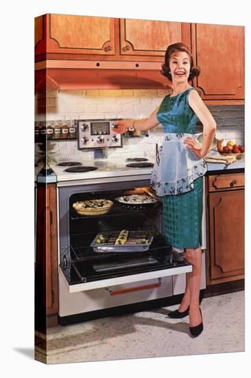 Gibson, Cooking Ovens Housewife Housewives Kitchens Appliances Woman Women in Kitchens, USA, 1950-null-Premier Image Canvas