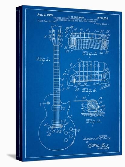 Gibson Les Paul Guitar Patent-Cole Borders-Stretched Canvas