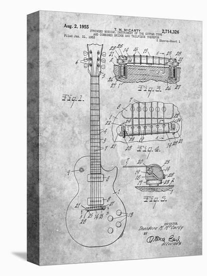 Gibson Les Paul Guitar Patent-Cole Borders-Stretched Canvas