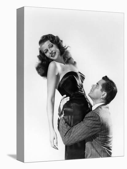 GILDA, 1946 directed by CHARLES VIDOR Rita Hayworth and Glenn Ford (b/w photo)-null-Stretched Canvas