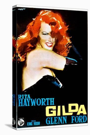 Gilda, Rita Hayworth, Italian Poster Art, 1946-null-Stretched Canvas
