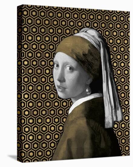 Gilded Earring (after Jan Vermeer)-Eccentric Accents-Stretched Canvas