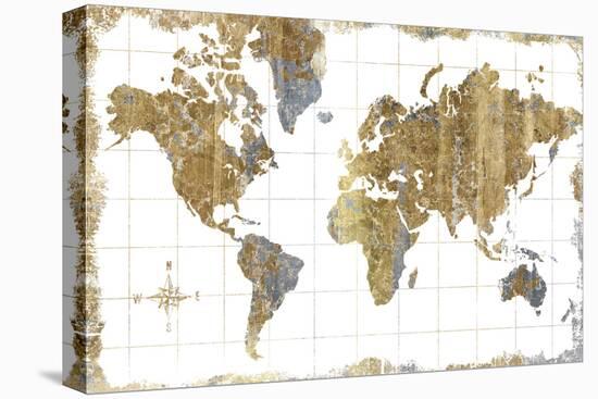 Gilded Map-Wild Apple Portfolio-Stretched Canvas